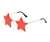AUGEN By Visions India Retro Vintage Star Shape Rimless Abstract Party Unisex Sunglasses UV Protected Medium Size (C6, 145) Red - Pack of 1