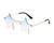 AUGEN By Visions India Retro Vintage Star Shape Rimless Abstract Party Unisex Sunglasses UV400 Protected Medium Size (C9, 145)