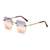 AUGEN By Visions India Retro Vintage Rimless Square Abstract Unisex Sunglasses UV400 Protected Medium Size (C4, 148)