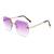 AUGEN By Visions India Retro Vintage Rimless Square Abstract Unisex Sunglasses UV400 Protected Medium Size (C9, 148)