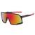 AUGEN By Visions India Sports Mirrored Wraparound Sunglasses for Cycling Cricket Riding Trekking Full Coverage UV 400 Protection Abstract Unisex Sunglass Large (C7, 155)