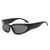 AUGEN By Visions India Y2K Futuristic Wrap Around Sunglasses, Trendy Cyberpunk Visor Sunglasses Monoblock Cyclops Shades UV 400 Protection Abstract Unisex Sunglass Medium (C1, 157)