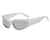 AUGEN By Visions India Y2K Futuristic Wrap Around Sunglasses, Trendy Cyberpunk Visor Sunglasses Monoblock Cyclops Shades UV 400 Protection Abstract Unisex Sunglasses Medium (C6, 157)