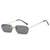 AUGEN By Visions India Retro Vintage Rimless Square Abstract Unisex Sunglasses UV400 Protected Small Size (C1, 164)