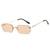 AUGEN By Visions India Retro Vintage Rimless Square Abstract Unisex Sunglasses UV400 Protected Small Size (C3, 164)