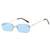 AUGEN By Visions India Retro Vintage Rimless Square Abstract Unisex Sunglasses UV400 Protected Small Size (C5, 164)
