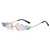 AUGEN By Visions India Retro Vintage Fire Design Rimless Flame Abstract Unisex Sunglasses UV400 Protected Medium Size (C14, 168)