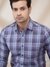 Men Regular Fit Checkered Medium Grey Shirt