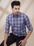 Men Regular Fit Checkered Medium Grey Shirt