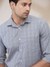Men Regular Fit Checkered Medium Grey Shirt