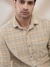 Men Regular Fit Checkered Medium Fawn Shirt