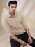Men Regular Fit Checkered Medium Fawn Shirt
