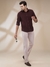 Men Regular Fit Solid Dark Brown Shirt