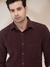 Men Regular Fit Solid Dark Brown Shirt