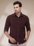 Men Regular Fit Solid Dark Brown Shirt