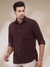 Men Regular Fit Solid Dark Brown Shirt