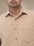 Men Regular Fit Solid Medium Fawn Shirt