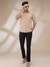 Men Regular Fit Solid Medium Fawn Shirt