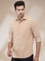 Men Regular Fit Solid Medium Fawn Shirt