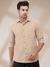 Men Regular Fit Solid Medium Fawn Shirt