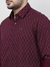 Men Slim Fit Printed Dark Maroon Shirt