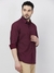 Men Slim Fit Printed Dark Maroon Shirt