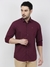 Men Slim Fit Printed Dark Maroon Shirt
