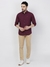 Men Slim Fit Printed Dark Maroon Shirt