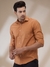 Men Regular Fit Solid Dark Brown Shirt