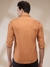 Men Regular Fit Solid Dark Brown Shirt