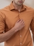 Men Regular Fit Solid Dark Brown Shirt