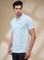 Men Regular Fit Printed Light Blue T-Shirt