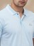 Men Regular Fit Printed Light Blue T-Shirt