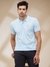 Men Regular Fit Printed Light Blue T-Shirt