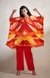 Red & Orange Abstract Poncho Kurta