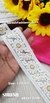 White with Gold Work Floral Net Embroidery Lace – 48332-Emb