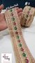 Mix Flowers With Foil Work Chickoo Trim