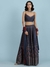 Blue Ajarak Lehenga Set