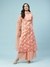 Peach Paisely Solid Sharara Suit