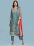 Green Kalki Print Suit Set