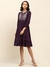 Purple Amber Solid Long Dress