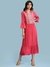 Pink Tropical Solid Long Dress