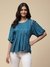 Blue Kimaya Peasant Top