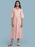 Pink Schiffli Solid Long Dress