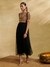 Black Moonflower Solid Long Dress