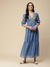 Sea Blue Nalini Solid  Long Dress