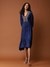 Blue Ludo Silk Long Dress