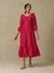 Magenta Bandhej Solid Long Dress