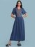 Blue Elena Solid Long Dress