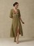 Olive Green Afnan Festive Long Dress
